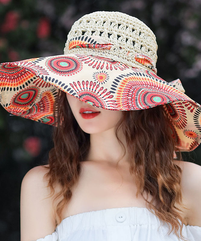 Bohemian Green Hollow Out Grass Weaving Sun Hat