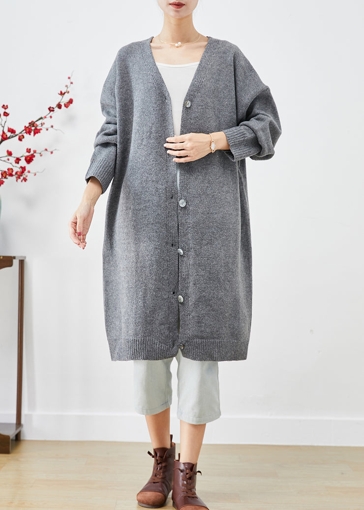 Bohemian Grey Oversized Cozy Knit Cardigan Spring