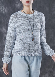 Bohemian Grey Sequins Chunky Knit Sweaters Winter