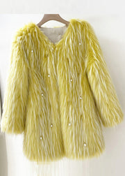 Bohemian Light Green Raccoon Hair Leather And Fur Coat Spring