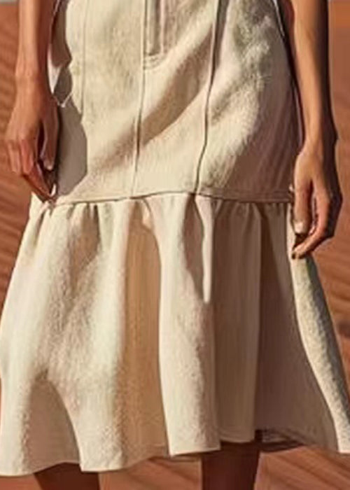 Bohemian Linen Button High Waist Linen Skirts Summer