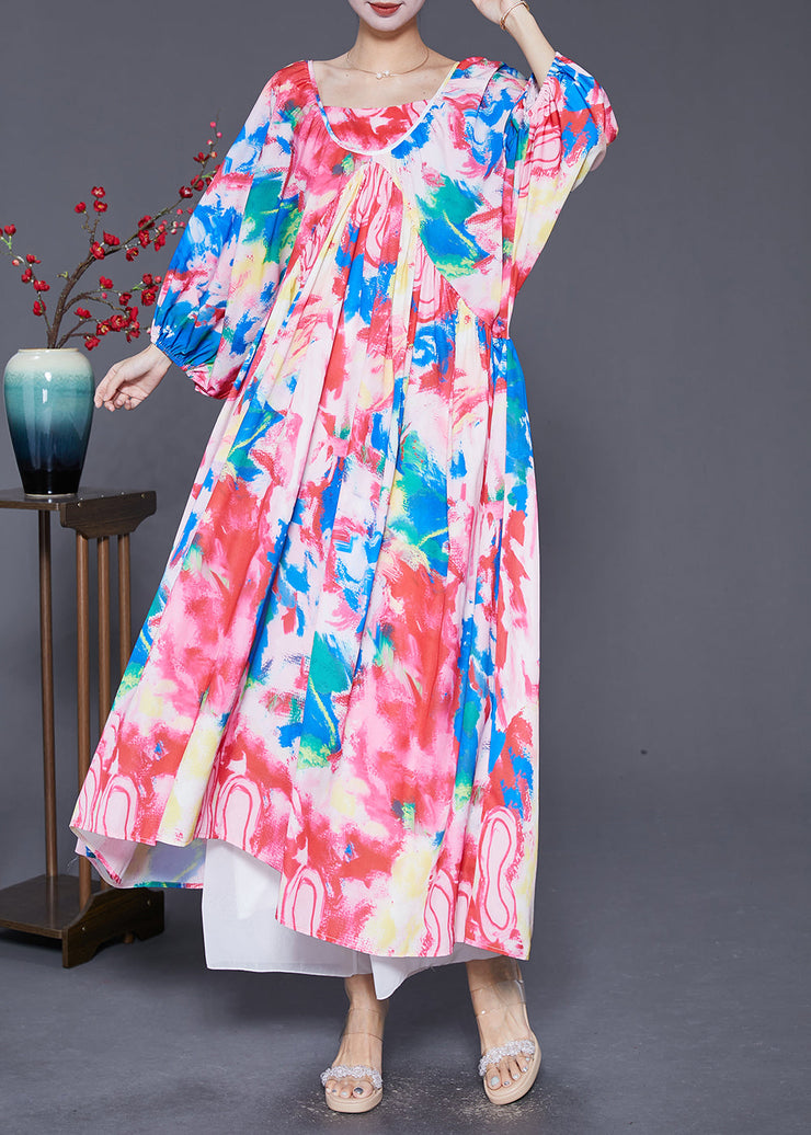 Bohemian Oversized Tie Dye Exra Large Hem Cotton Beach Dresses Fall