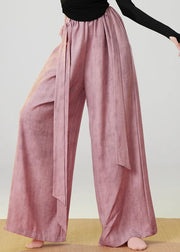 Bohemian Pink Oversized Tie Dye Linen Pants Spring