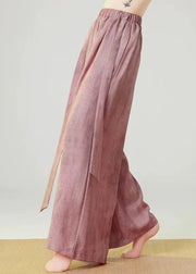 Bohemian Pink Oversized Tie Dye Linen Pants Spring