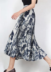 Bohemian Print Wrinkled High Waist Cotton Skirts Summer