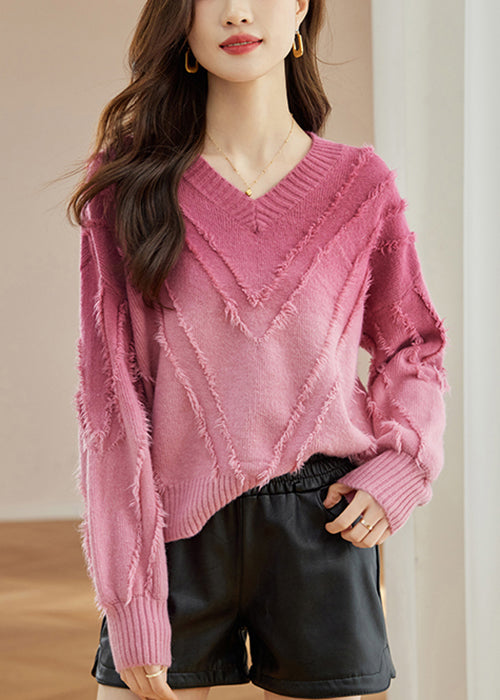 Bohemian Rose Tasseled Cozy Wool Knit Sweater Fall