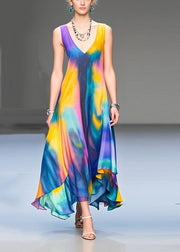 Bohemian Tie Dye Exra Large Hem Chiffon Maxi Dress Summer