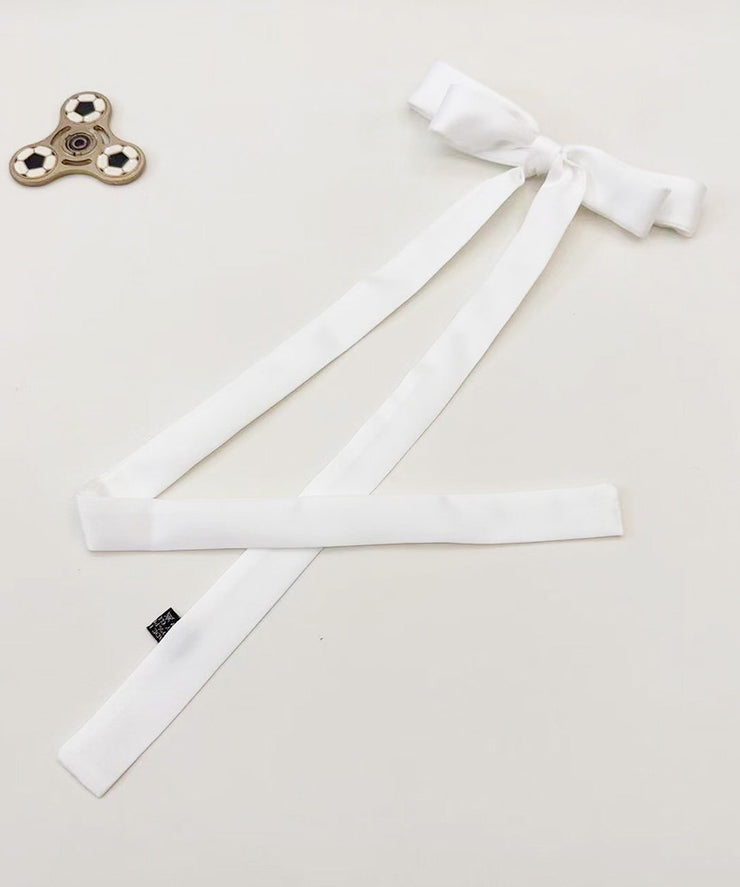 Bohemian White Cloth Bow Ribbon Necklace