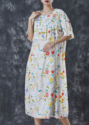 Bohemian White Print Patchwork Cotton Dress Summer