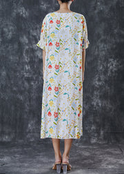 Bohemian White Print Patchwork Cotton Dress Summer