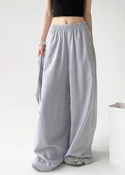 Boho Blue Tie Waist Detachable Striped Straight Pants Spring