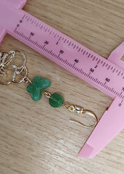 Boho Butterfly Jade Collocation 14K Gold Drop Earrings