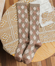 Boho Coffee Cotton Over The Calf Socks