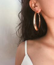 Boho Gold Metal Round Hoop Earrings