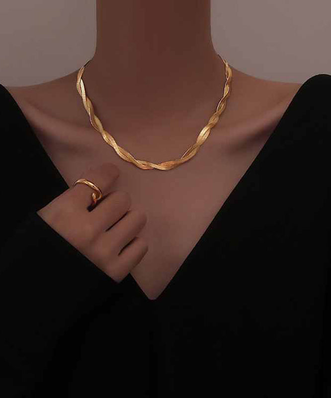 Boho Gold Stainless Steel Alloy Double Layer Necklace