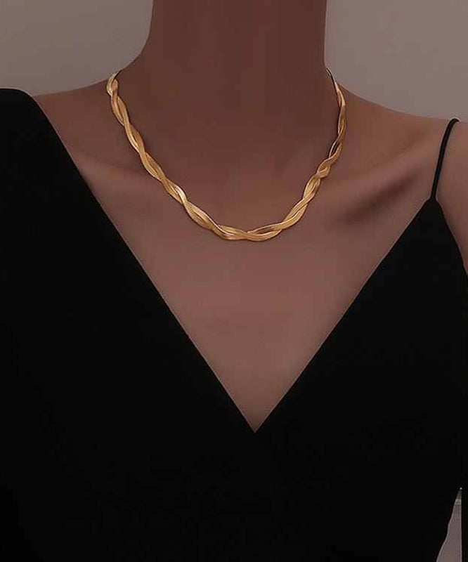 Boho Gold Stainless Steel Alloy Double Layer Necklace