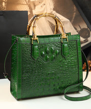 Boho Gradient Color Alligator Pattern Faux Leather Tote Handbag