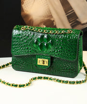 Boho Green Crocodile Pattern Faux Leather Satchel Handbag