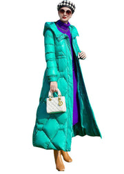 Boho Green Zip Up Hooded Thick Duck Down Winter Coats Winter