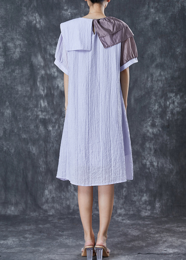 Boho Light Purple Asymmetrical Wrinkled Party Dress Summer