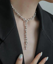 Boho Silk Sterling Silver Chain Pendant Necklace