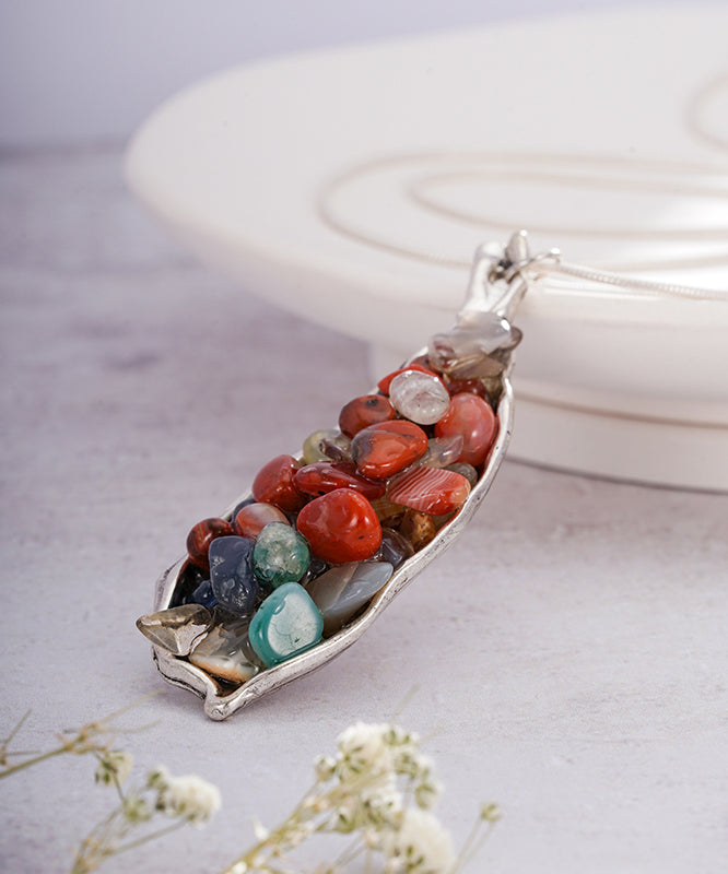 Boho Silk Sterling Silver Jade Pendant Necklace