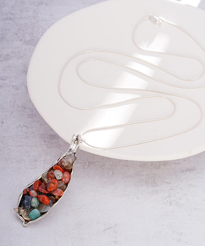 Boho Silk Sterling Silver Jade Pendant Necklace