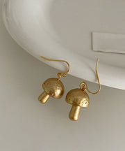 Boho Silk Sterling Silver Overgild Mushroom Drop Earrings