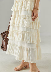 Boho White Ruffles Patchwork Cotton Holiday Dresses Summer