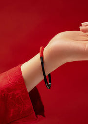 Boutique Black Agate Chalcedony Red Thread Bangle