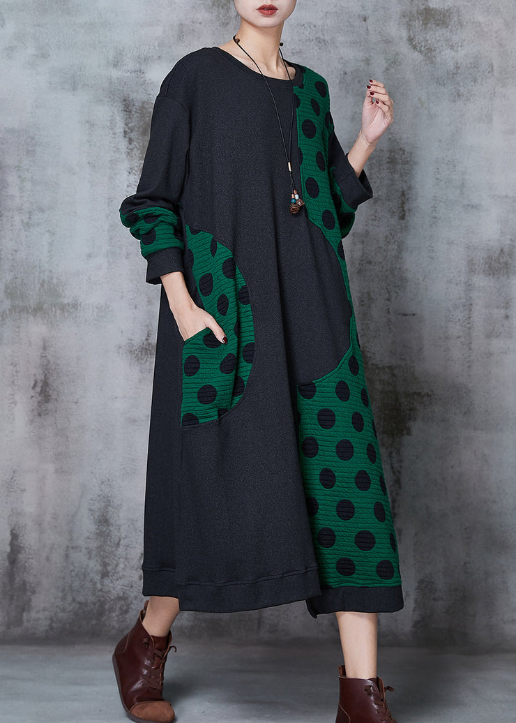 Boutique Black Asymmetrical Patchwork Cotton Maxi Dress Spring