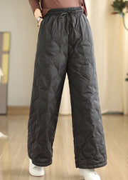 Boutique Black Cinched Pockets Fine Cotton Filled Pants Winter