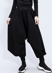 Boutique Black Elastic Waist Beam Pants Fall