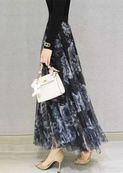 Boutique Black Elastic Waist Exra Large Hem Tulle Skirt Spring