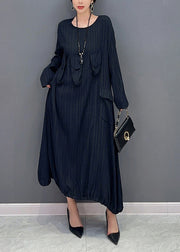 Boutique Black Oversized Striped Maxi Dresses Spring