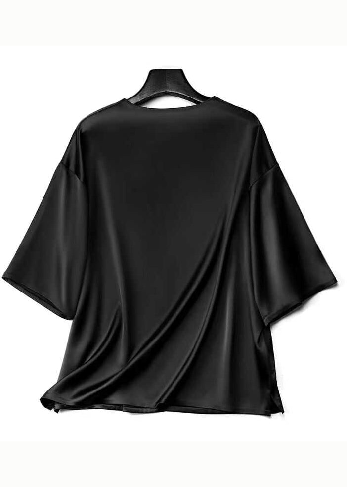 Boutique Black Silk Best T Shirts For Men Summer