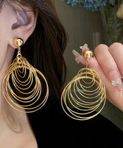 Boutique Black Stainless Steel Alloy Hollow Out Drop Earrings