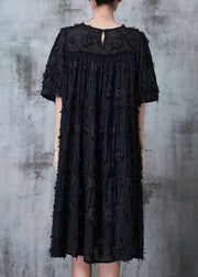 Boutique Black Tasseled Zircon Dresses Summer