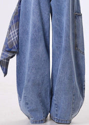 Boutique Blue Oversized Denim Wide Leg Pants Spring