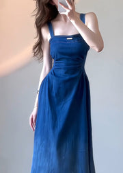 Boutique Blue Slim Fit Denim Spaghetti Strap Dress Summer