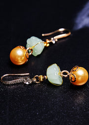 Boutique Champagne Pearl Chic Jade Drop Earrings