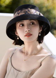 Boutique Classy Black Holiday Straw Woven Floppy Sun Hat