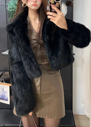 Boutique Coffee Peter Pan Collar Leather And Fur Jackets Spring