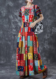 Boutique Colorblock Exra Large Hem Cotton Cinched Dress Summer