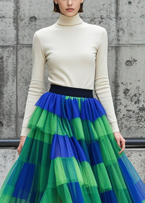 Boutique Colorblock Exra Large Hem Tulle Holiday Skirt Fall