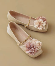 Boutique Comfortable Splicing Floral Beige Flats Shoes