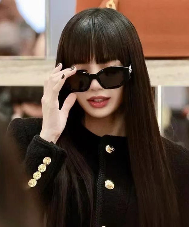 Boutique Fashion Versatile Black Polygon Sunglasses