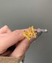 Boutique Gold Sterling Silver Overgild Butterfly Rings