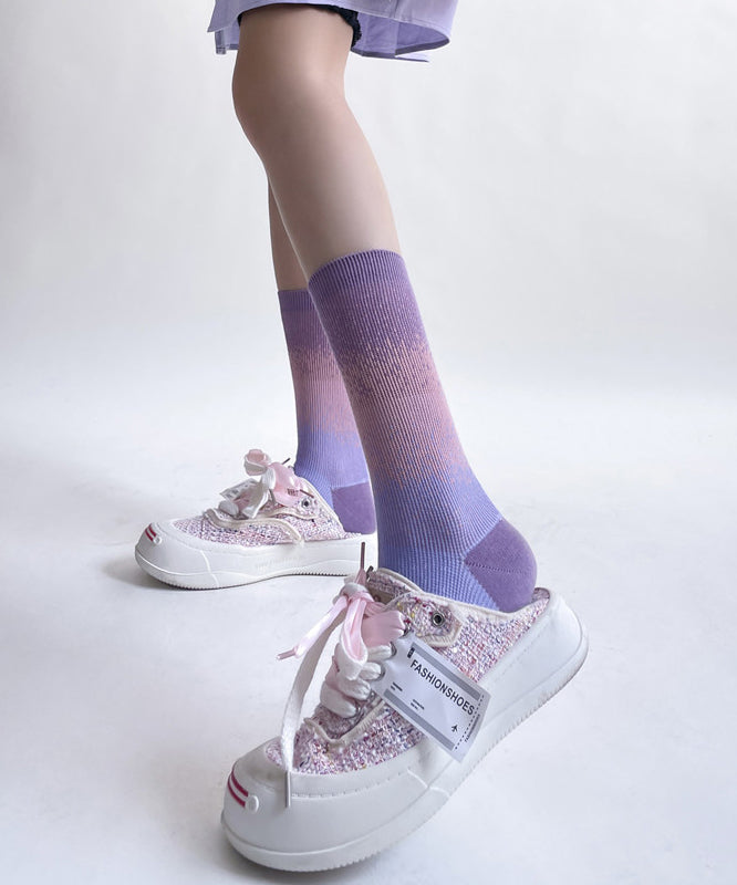 Boutique Gradient Color Comfortable Cotton Mid Calf Socks