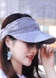 Boutique Grey Lace Patchwork Floppy Sun Hat